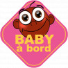 Baby à bord fille d'origine afro - 15cm - Sticker/autocollant