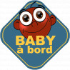 Baby à bord garçon d'origine afro - 15cm - Sticker/autocollant