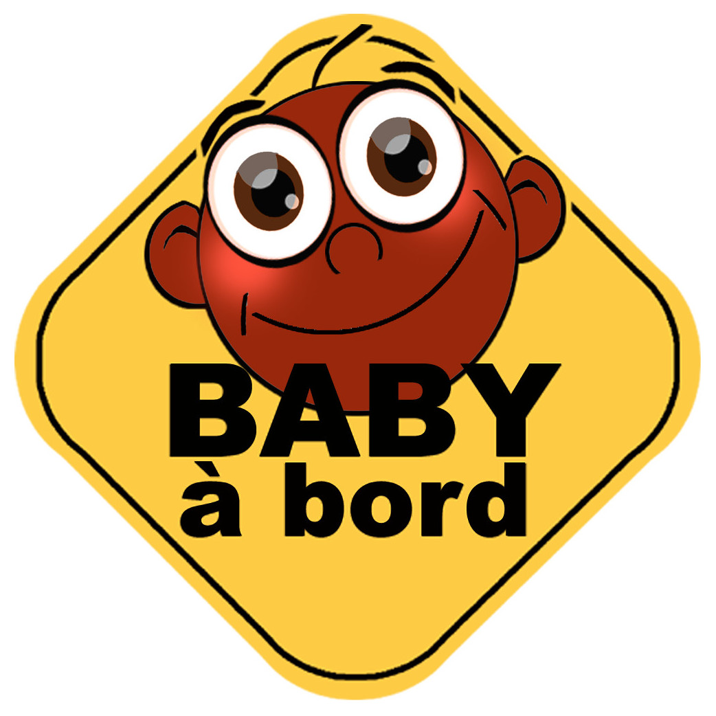 Baby à bord afro - 10cm - Sticker/autocollant