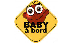 Baby à bord d'origine afro - 10cm - Sticker/autocollant