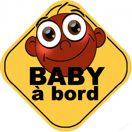 Baby à bord d'origine afro - 10cm - Sticker/autocollant