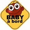 Baby à bord d'origine afro - 10cm - Sticker/autocollant