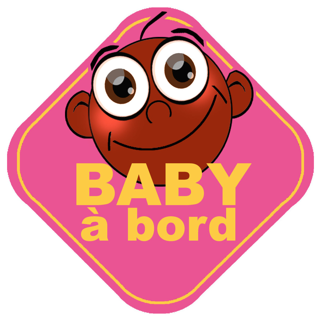 Baby à bord fille afro - 10cm - Sticker/autocollant