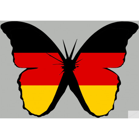 effet papillon Allemand - 10x7cm - Sticker/autocollant