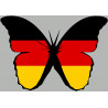 effet papillon Allemand - 10x7cm - Sticker/autocollant