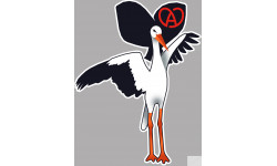 Cigogne logo Alsacien - 10x7,5cm - Sticker/autocollant