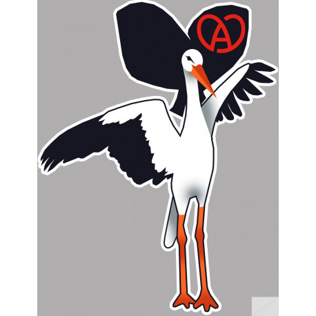 Cigogne logo Alsacien - 20x15cm - Sticker/autocollant