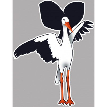 Cigogne Alsacienne - 10x7,5cm - Sticker/autocollant