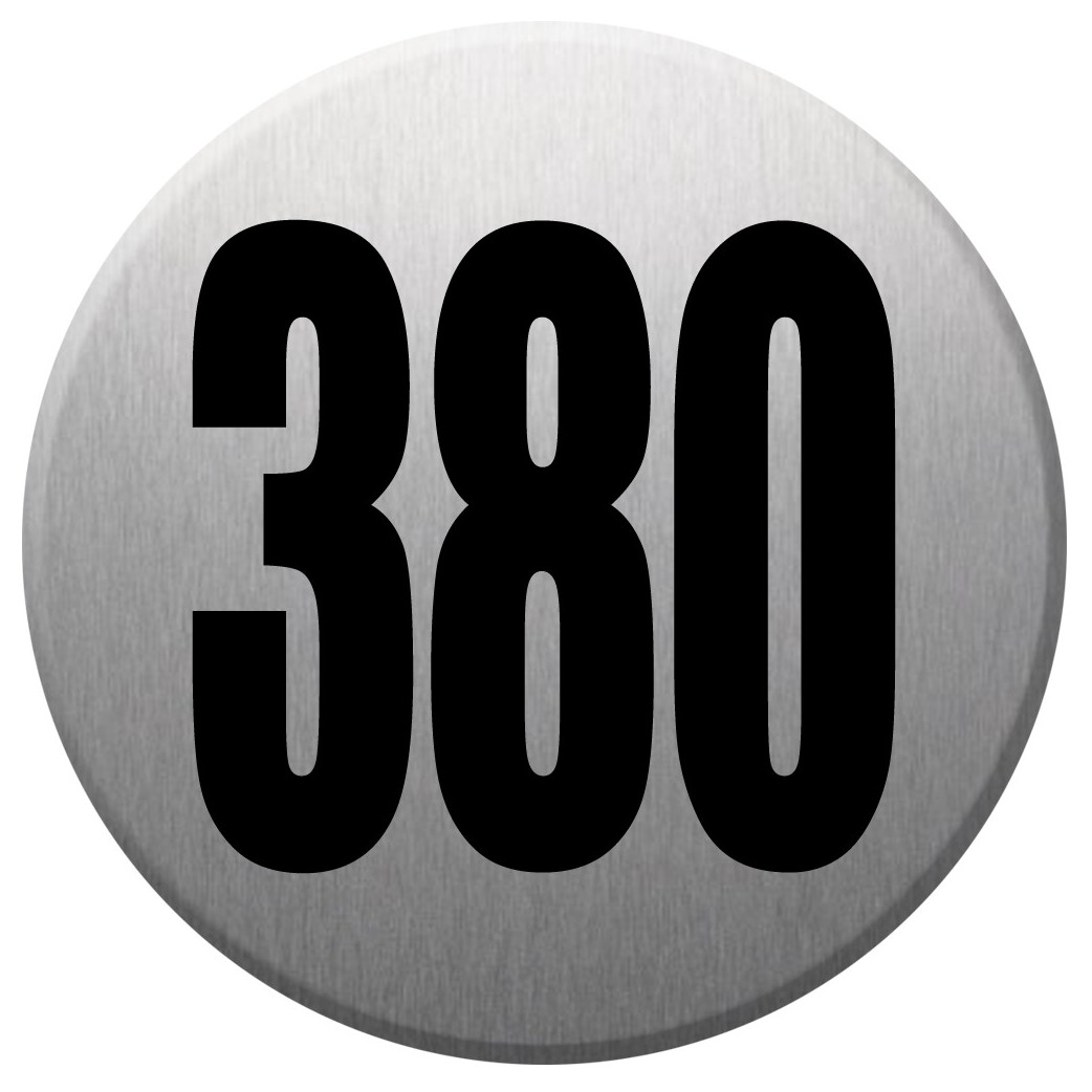 numéroderue380 gris brossé - 10cm - Sticker/autocollant