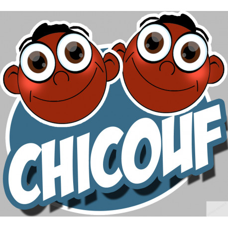 Chicouf 2 frères d'origine afro - 10x9cm - Sticker/autocollant