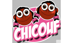 Chicouf soeurettes d'origine afro - 10x9cm - Sticker/autocollant