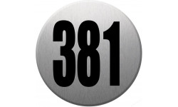 numéroderue381 gris brossé - 10cm - Sticker/autocollant