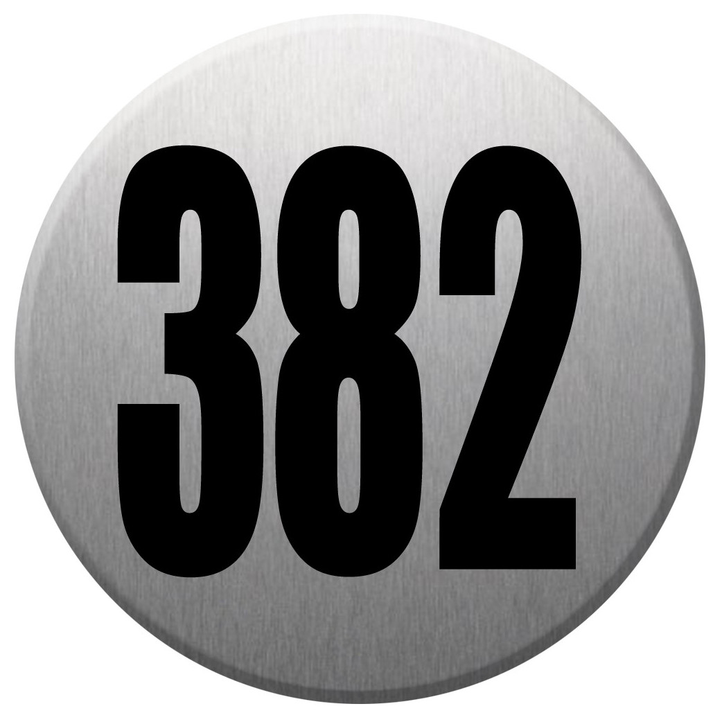 numéroderue382 gris brossé - 10cm - Sticker/autocollant