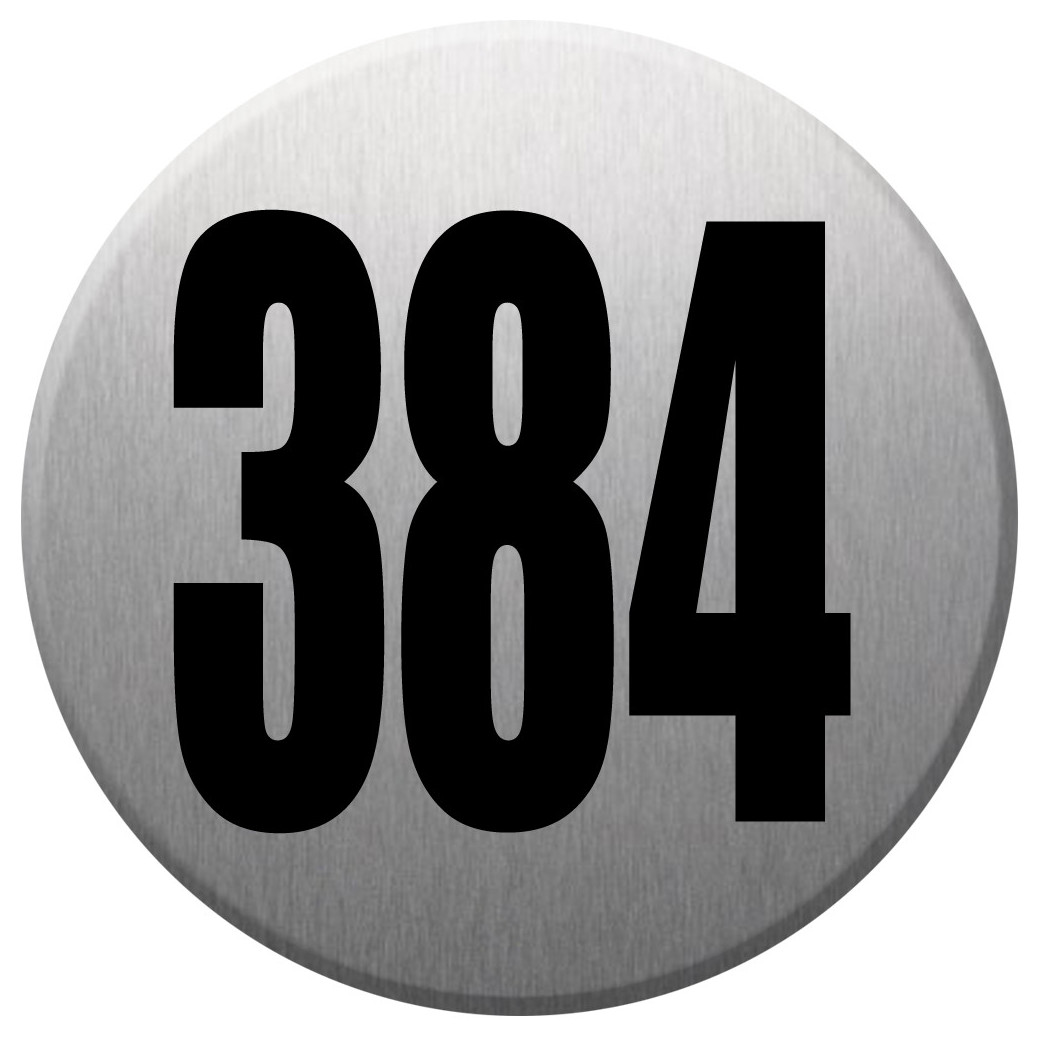 numéroderue384 gris brossé - 10cm - Sticker/autocollant