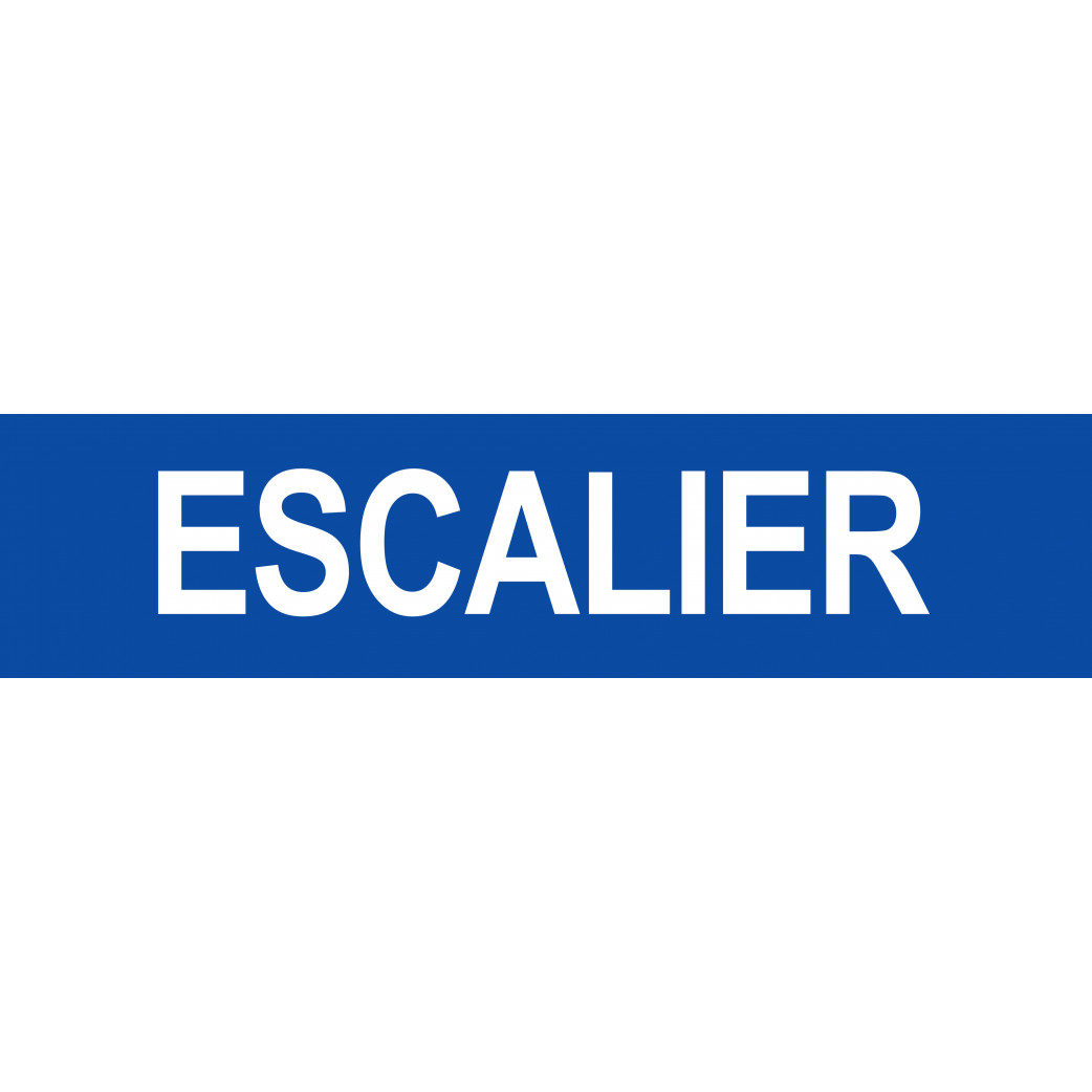Local escalier - Fond bleu - 15x3.5cm - Sticker/autocollant