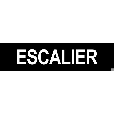 Local escalier - Fond noir - 15x3.5cm - Sticker/autocollant