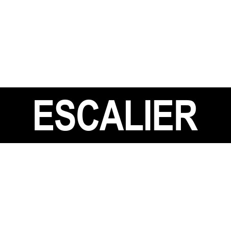 Local escalier - Fond noir - 15x3.5cm - Sticker/autocollant