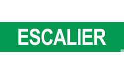 Local escalier - Fond vert - 15x3.5cm - Sticker/autocollant