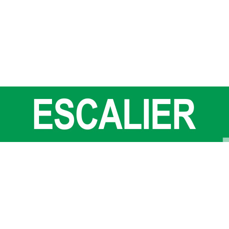 Local escalier - Fond vert - 15x3.5cm - Sticker/autocollant