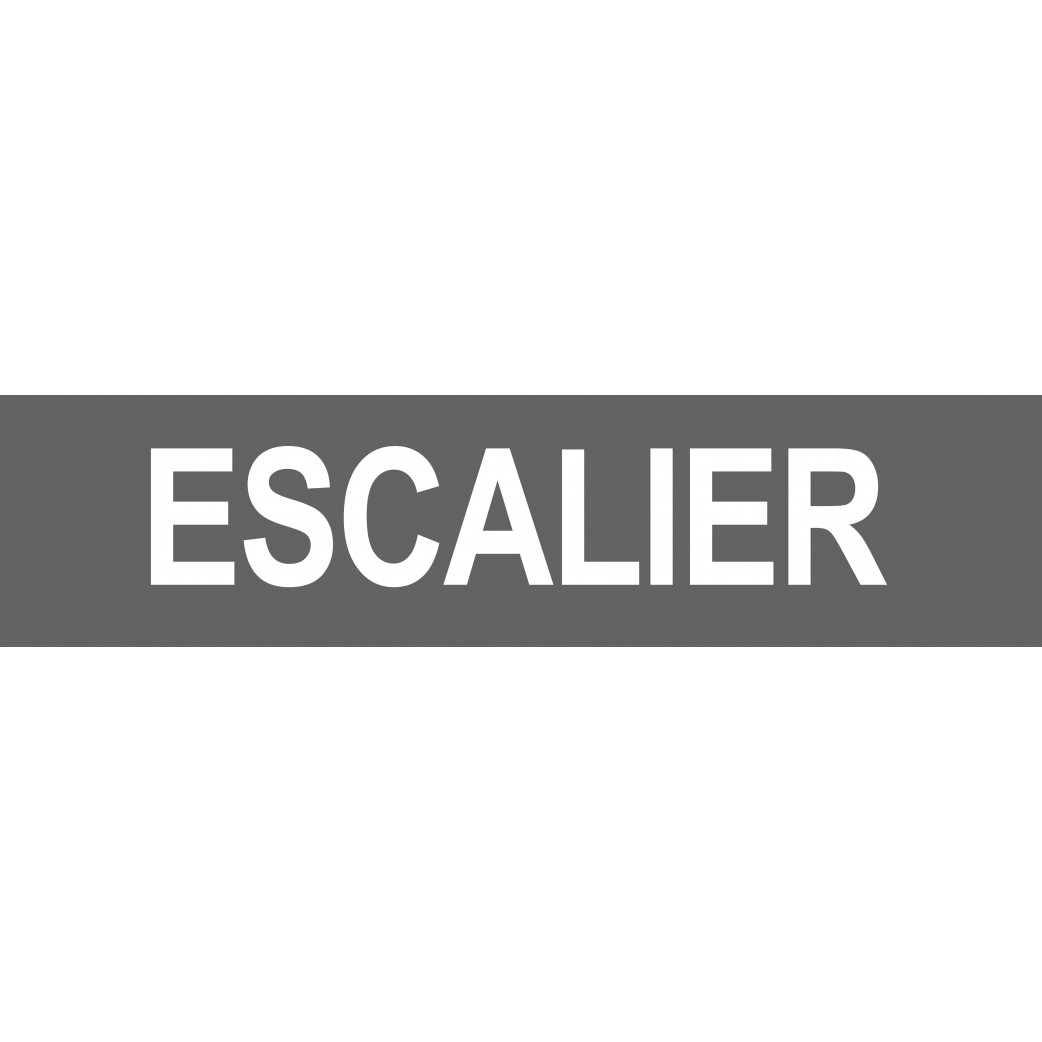 Local escalier - Fond gris - 15x3.5cm - Sticker/autocollant