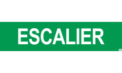 Local escalier - Fond vert - 29x7cm - Sticker/autocollant