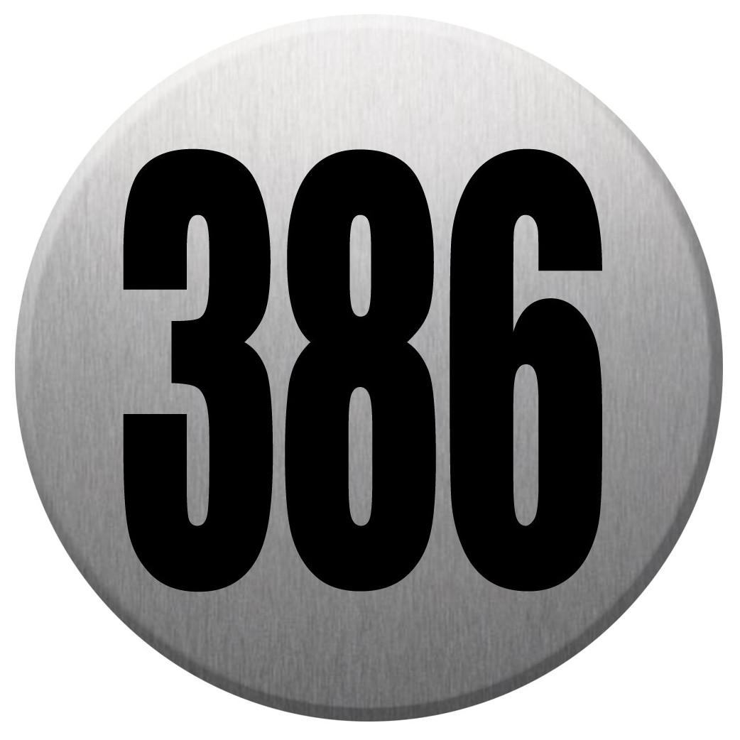 numéroderue386 gris brossé - 10cm - Sticker/autocollant