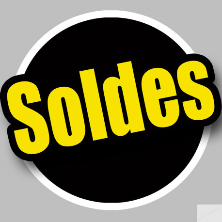 Solde Rond noir et jaune - 15cm - Sticker/autocollant