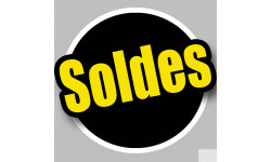 Solde Rond noir et jaune - 10cm - Sticker/autocollant