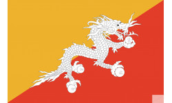 Drapeau Bhutan - 15x10cm - Sticker/autocollant