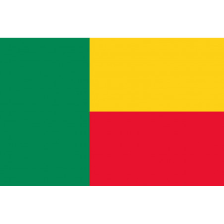 Drapeau Bénin - 19.5x13cm - Sticker/autocollant