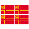 drapeau Normand avec Lions - 4 stickers - 9.5 x 6.3 cm - Sticker/autocollant