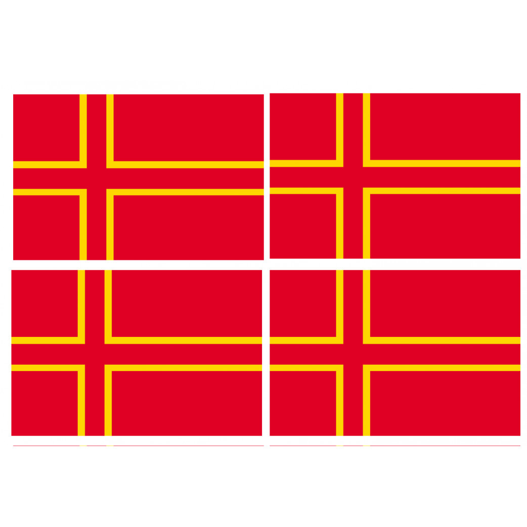 drapeau officiel Normand - 4 stickers - 9.5 x 6.3 cm - Sticker/autocollant