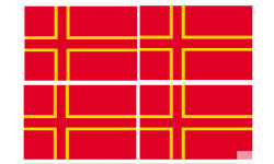 drapeau officiel Normand - 4 stickers - 9.5 x 6.3 cm - Sticker/autocollant