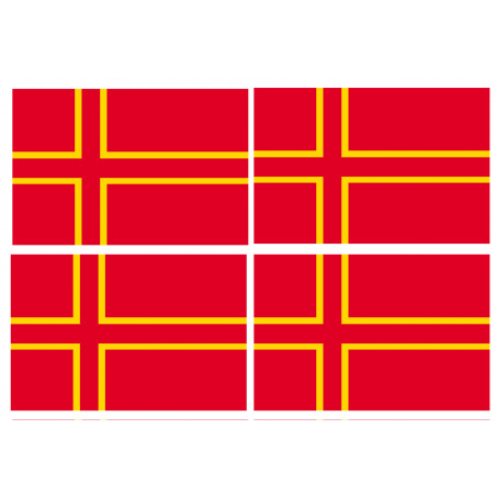 drapeau officiel Normand - 4 stickers - 9.5 x 6.3 cm - Sticker/autocollant