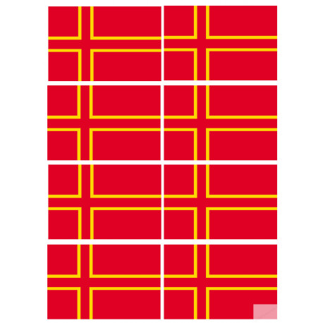 drapeau officiel Normand - 8 stickers - 9.5 x 6.3 cm - Sticker/autocollant