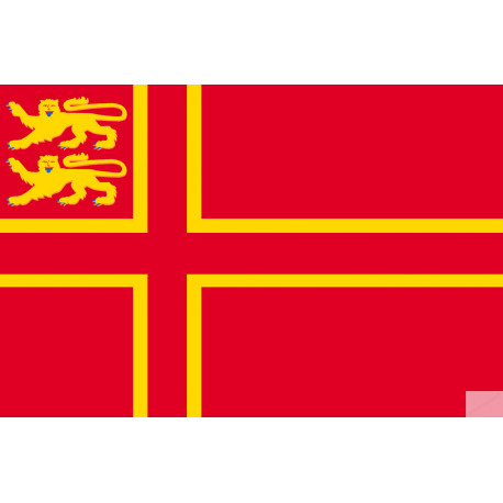 drapeau Normand avec Lions - 1 autocollant 19.5X13 cm - Sticker/autocollant