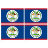 Drapeau Belize - 4 stickers - 9.5 x 6.3 cm - Sticker/autocollant