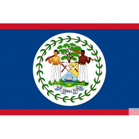 Drapeau Belize - 5x3.3cm - Sticker/autocollant