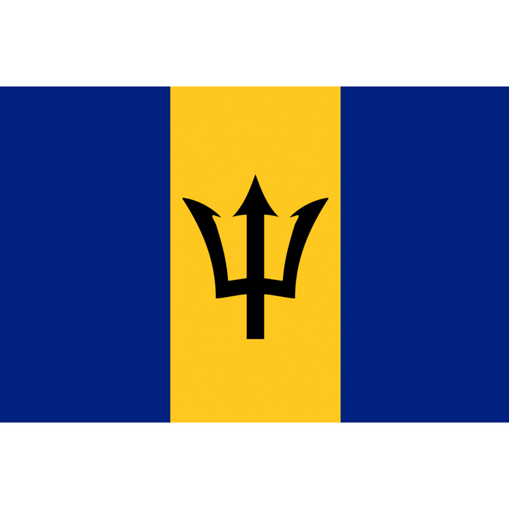 Drapeau Barbade - 15x10 cm - Sticker/autocollant