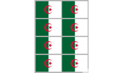 Drapeau Algérie - 8 stickers - 9.5 x 6.3 cm - Sticker/autocollant