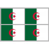 Drapeau Algérie - 4 stickers - 9.5 x 6.3 cm - Sticker/autocollant