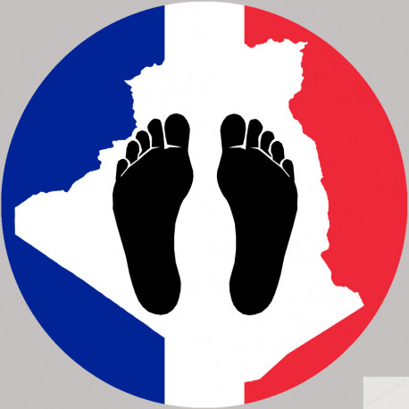 sticker / autocollant : Pieds noirs carte Franco Algérienne - 15cm - Sticker/autocollant