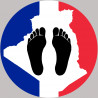 sticker / autocollant : Pieds noirs carte Franco Algérienne - 10cm - Sticker/autocollant