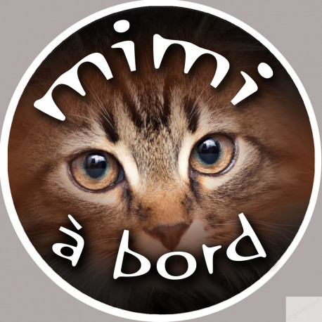 Mimi a bord - 10cm - Sticker/autocollant