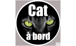 Cat à bord - 10cm - Sticker/autocollant