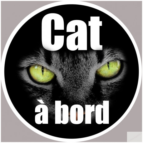 Cat à bord - 15cm - Sticker/autocollant