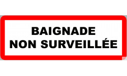 piscine baignade non surveillée - 29,5x10.5cm - Sticker/autocollant