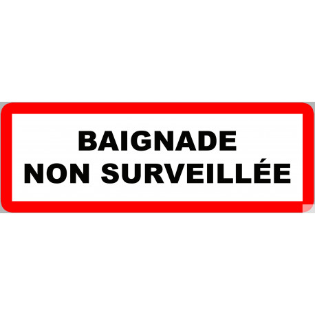 piscine baignade non surveillée - 29,5x10.5cm - Sticker/autocollant