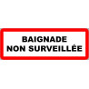 piscine baignade non surveillée - 29,5x10.5cm - Sticker/autocollant