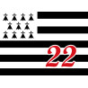 Drapeau Breton 22 - 20x14,5cm - Sticker/autocollant